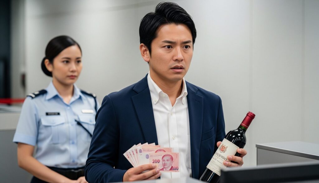 アルコールや高額な現金の申告義務