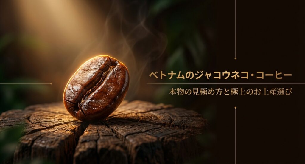 ベトナムのジャコウネコ・コーヒーの本物の見極め方とお土産選びを解説するスライド表紙