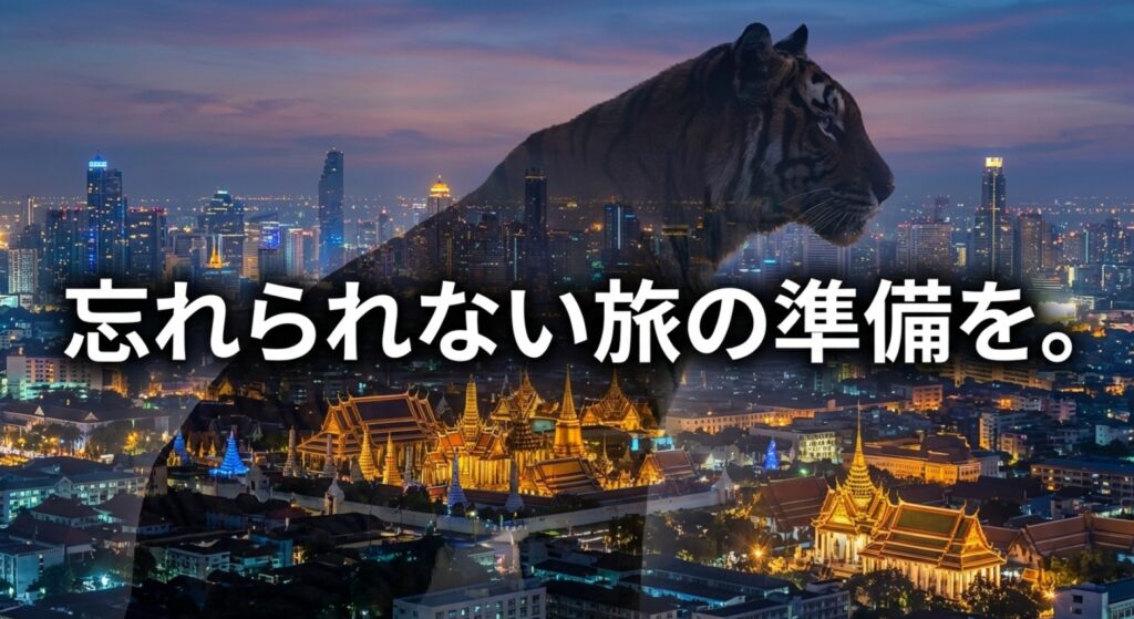 記事の結びのスライド。「忘れられない旅の準備を。」というメッセージ。